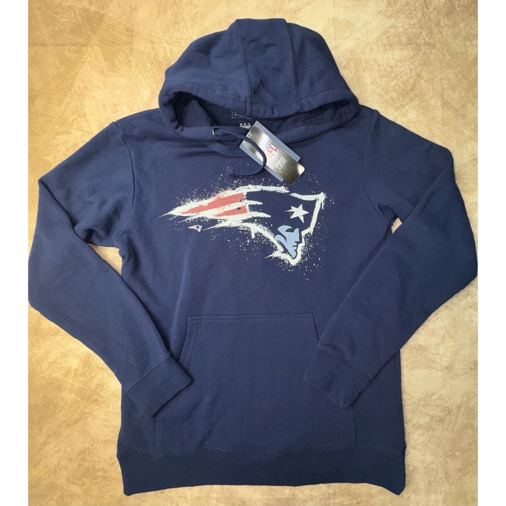 New Fanatics Navy NFL New England Patriots Splatter Logo Unisex Medium Hoodie